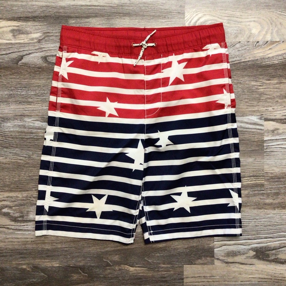 GAP Kids Red White Blue Stars and Stripes Board Shorts XXL Regular